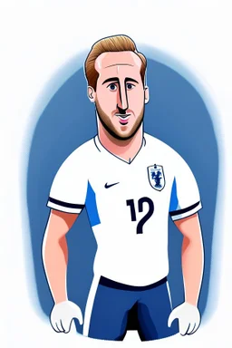 Harry Kane English football player ,cartoon 2d