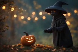 Strange, beautiful Halloween shadow creature, Cinematic lighting, Volumetric lighting, Epic composition, Photorealism, Bokeh blur, Very high detail, Sony Alpha α7, ISO1900, Character design, Unreal Engine, Octane render, HDR, Subsurface scattering