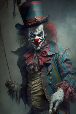 Van Helsing pretending to be a circus clown