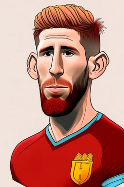 Sergio Ramos Spanish soccer player 2d cartoon