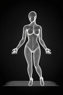 Outline of powerful female body