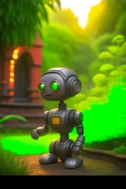 adorable cute chat priest robot in garden,st barbara cathedral, with short punk hair and real human eyes, its such a perfect day, motion blur, smoke, 8k, downlight, soft light, depth of field, photorealism, trending on art station, lotsa detail