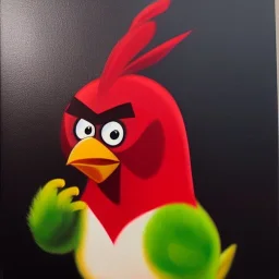 Full body portrait, painting, medium shot lady style of angry birds