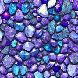 mosaïque de pierres précieuses bleues, turquoise, emerald, violettes, mauves, roses, jaunes
