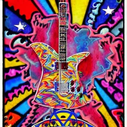 PEACE electric guitar PEACE psychedelic hippie trippy acid LSD PEACE GUITAR peacesign HIPPIE FLAG JIMI HENDRIX