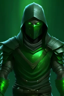 Hooded Armored Man Green Magic