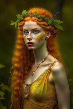 pretty girl, aged 19, ginger, faun, fantasy, full length, attractive