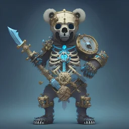 skeletan bear with clockwork weapons