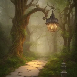 wooded stone lantern path