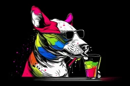 partyanimal fun drinking all night simple 3 colour style of piccaso