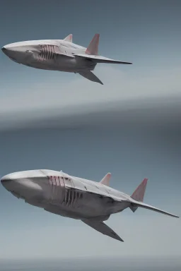 ideation aeroplane airmed inspired by shark with side view, quarter view and front view