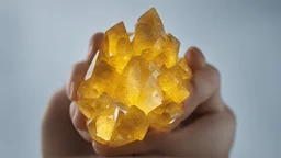 Человек с желтыми кристалами