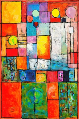 Let go of illusion and control; A mashup of the styles of Paul Klee and Philip Guston