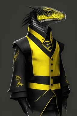 Uniforme de hogwarts en colores negro y yello, lizards