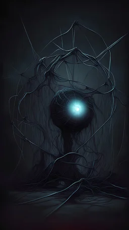Internet network in a dark realistic style, the internet is dead, the network is monotonous, horror movie style