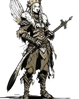 Girl Archer concept art, full body, sketch, coll style, bow