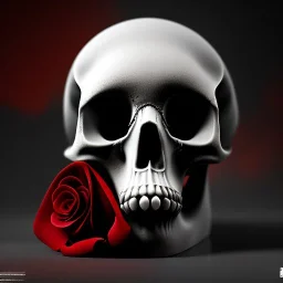 Cracked Skull and red rose, marble texture, dark, fantasy art, shallow depth of field, macro lens, unreal engine 5, ultra detailed,8k, HDR, hyperphotorealistic, bone, set in fire