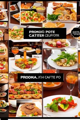 promotional poster catering course in restaurants, cafes and hotels