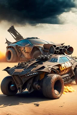 The combination of a super-advanced car and fighter mad max, super sport