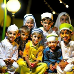 children celebrating end of ramadan