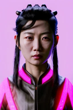 portrait, Asian woman samurai warrior :: symmetry photography, cyberpunk style :: helmet, army dress, japanese traditional ornaments, pink, white, black, led wires, glow eyes, cinematic, Ultra realistic, dark scene, soft color, highly detailed, unreal engine 5, RTX, ultra detail, 3d, finely drawn, high definition.