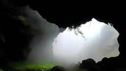 Another foggy landscape emerges in the cave