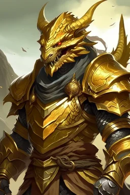 Golden Dragonborn DnD, Paladin, Old, nice,