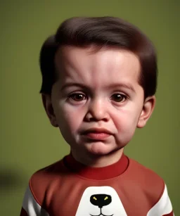 Pedro almodovar toddler, full body, dramatic lighting, hyper realistic