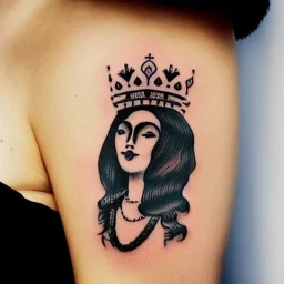 Woman Queen of Spades Tattoo