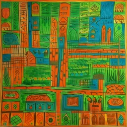 A swamp made out of Kuna Molas painted by Paul Klee