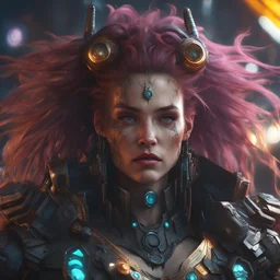 portrait cyberpunk clockpunk ornate intricate octane 4D 3D UHD sinister darkness mystic technology fantasy warrior, super saiyan large hair , complexed armor,, cosmic place, pretty face 8k resolution trending on Artstation 3D volumetric, illustration by Marc Simonetti, Carne Griffiths, Conrad Roset, 3D anime girl, Full HD render + immense detail + lighting + fine art