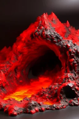 Light red lava caverns painted by Alan Sorrell