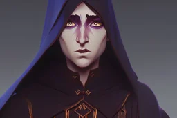 cloaked and dark hooded sorcerer