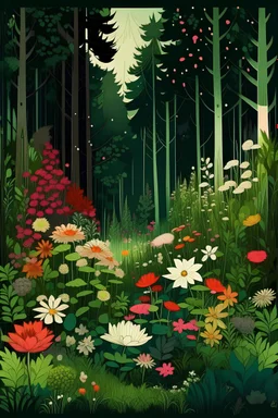 forest with flowers