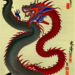 Ukiyo-e painting of a dragon