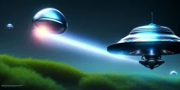 extra-terrestrial, 8K, photo realistic, highly detailed, lught ufo, light colors