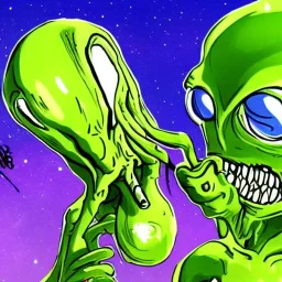 Alien smoking weed