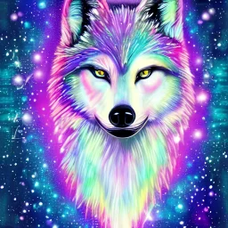 A magical sparkle wolf