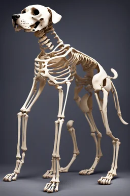 A dog's complete and perfect skeleton