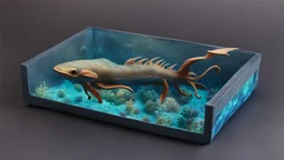 a box 10 cm long by 5 cm wide and 25 cm high, from subnautica, sea animals, leviathan, dark colours