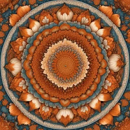 Fox mandala made up of many miniature fox faces, ultra quality, hyper detailed, vectorial drawing