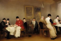 People playng Monopoly painted by William Turner