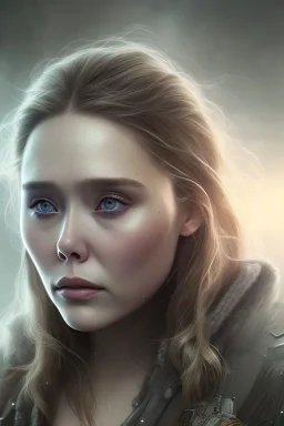 clouds of gray fog as Elizabeth Olsen’s face, dissolving, disintegrating, 8k resolution, realistic, intricate, 8k resolution, high-quality, fine-detail, digital art, detailed matte, volumetric lighting, dynamic lighting, photorealistic