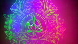 rave poster with Four-leaf clover and laser