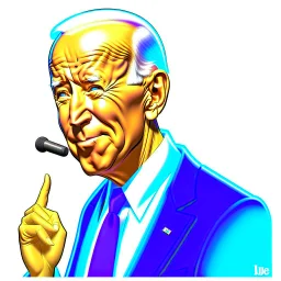 Caricatura de Joe Biden con una naríz extra larga como la del muñeco Pinocho