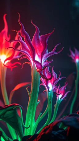 "3D HR Complex Unique and Beautiful Bioluminescent Carnivorous Plants, a breathtaking frontier fantasy artwork by Android Jones, Jean Baptiste monge, Alberto Seveso, Erin Hanson, Jeremy Mann. Minimalist highly detailed and complex professional_photography, masterpieces, 8k resolution concept art, Artstation, tricolor, Unreal Engine 5, cgsociety" Highly detailed ArtStation Concept Art Clear Focus Smooth cinematic 4K epic Details Serious Stoic ARTgerm AN's mature art