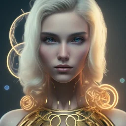 blonde pretty yoga artist, charged hair, labyrinth background , levitated lab equipment, 4k, Highly Detailed, Masterpiece, perfect eyes, Digital Illustration, Cinematic Lighting, Realistic, Sharp Focus, Centered, Beautifully Lit, Bioluminescent by Stanley Artgerm Lau