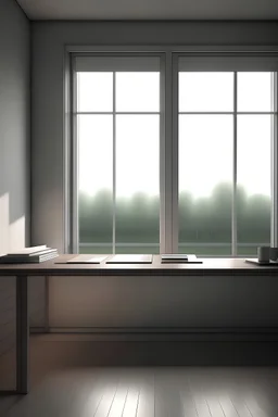 realistic, study room, minimalist, window