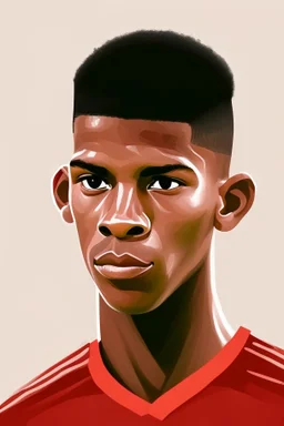 Marcus Rashford English football player ,cartoon 2d