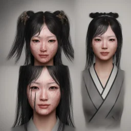 foto do rosto molhado, muito detalhado de uma mulher maravilhosa japonesa, vestindo geisha